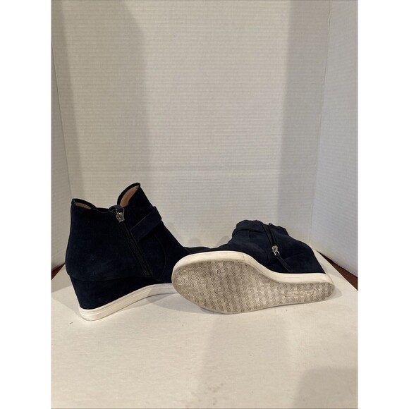 WOMENS PAOLO FRESHTON WEDGE SNEAKERS SIZE 8.5 M BLUE LEATHER SUEDE - Picture 10 of 12